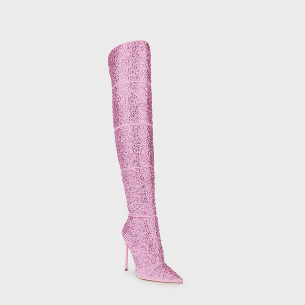 Steve Madden Pink Sparkle Over-the-Knee Boots